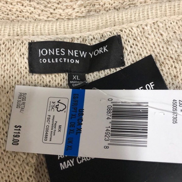 NWT JONES NEWYORK Tweed Collarless Blazer Jacket - Picture 8 of 8